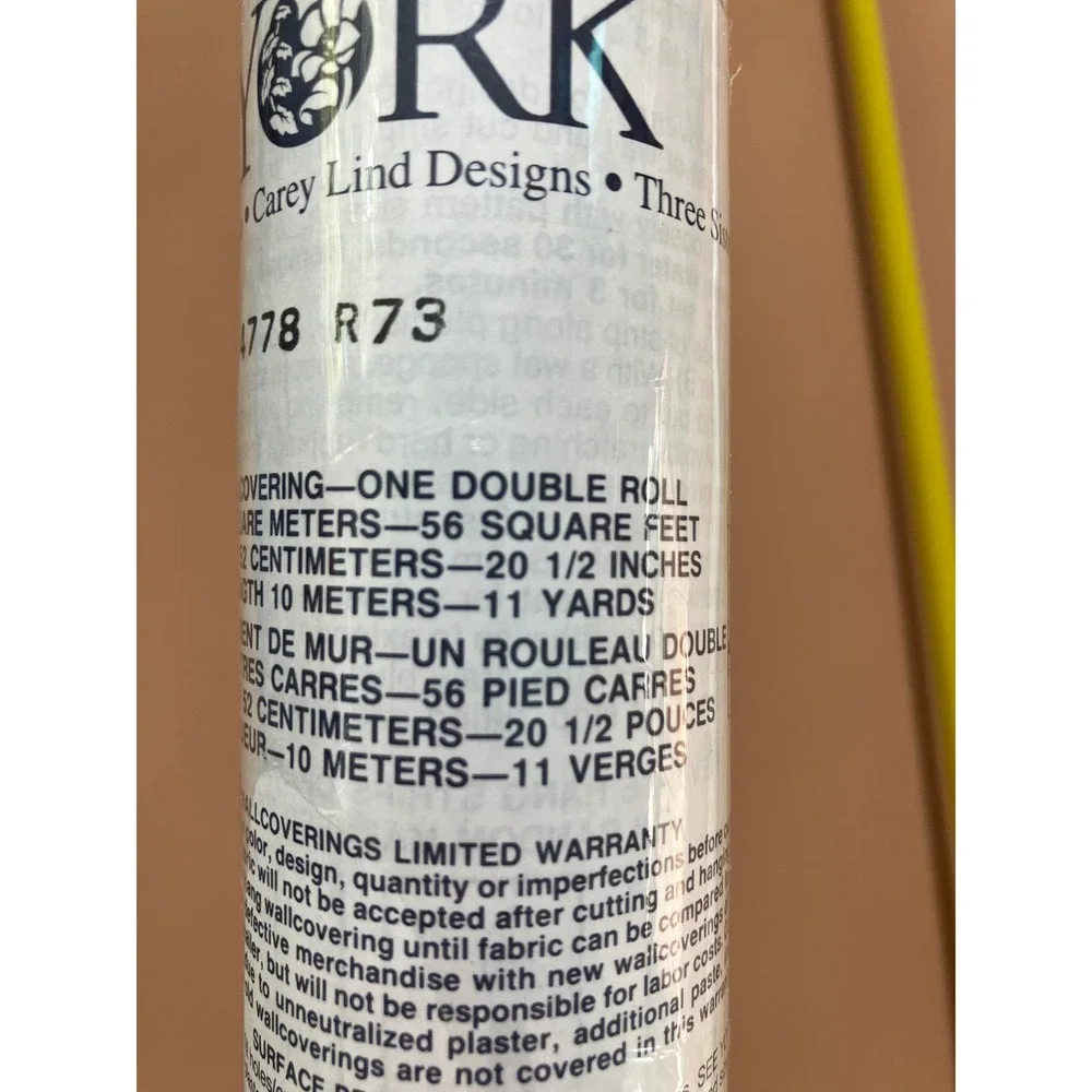 York Wallpaper Double Roll AA 4778 R73 Carey Lind Designs Blue‎ Beige White